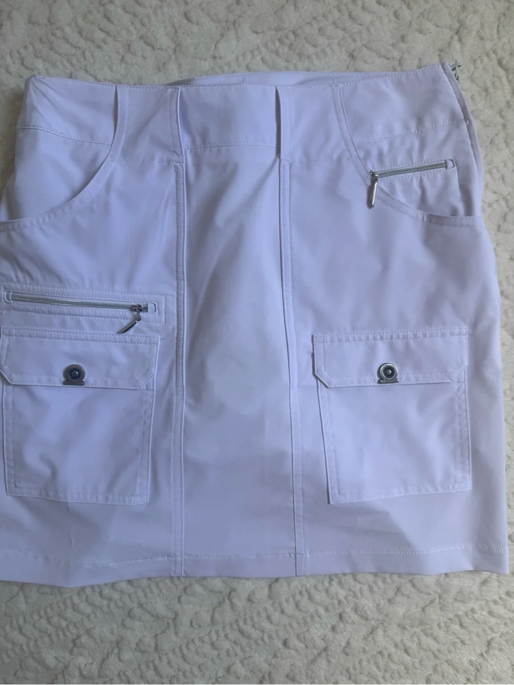Jamie Sadock White Golf Skort Cargo Pockets Built In Shorts Size 6 - Picture 1 of 9